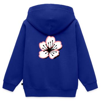 Sakura Kirschblüte - Kinder Premium Organic Zip Hoodie - Royalblau - Hinten - AI Model Kid Male (0cm)