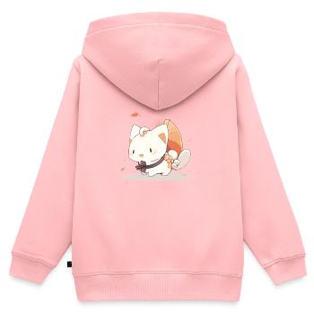 Süße Anime Katze - Kinder Premium Organic Zip Hoodie - Rosa - Hinten - AI Model Kid Female (0cm)