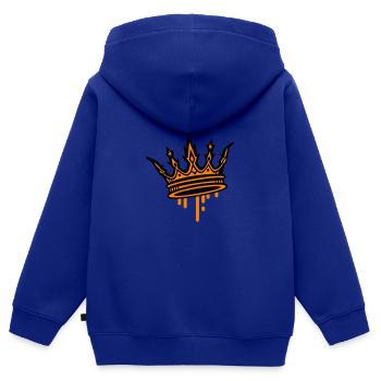Symbole de la couronne royale - Sweat Premium à capuche zippé enfant bio - bleu roi - Dos - AI Model Kid Male (0cm)