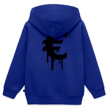 Euro - Kinder Premium Organic Zip Hoodie - Royalblau - Hinten - AI Model Kid Male (0cm)