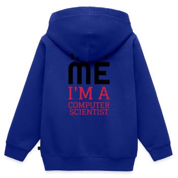 Computer / Informatiker / Aussenseiter / Ingenieur - Kinder Premium Organic Zip Hoodie - Royalblau - Hinten - AI Model Kid Male (0cm)