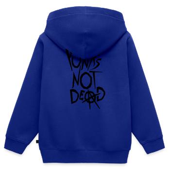 punks not dead Zitat - Kinder Premium Organic Zip Hoodie - Royalblau - Hinten - AI Model Kid Male (0cm)