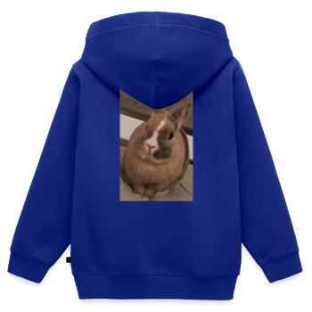 Kaninchen - Kinder Premium Organic Zip Hoodie - Royalblau - Hinten - AI Model Kid Male (0cm)