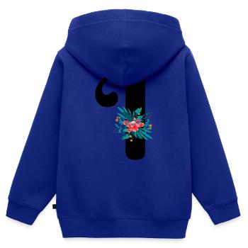 Brief Ich habe geblüht - Kinder Premium Organic Zip Hoodie - Royalblau - Hinten - AI Model Kid Male (0cm)