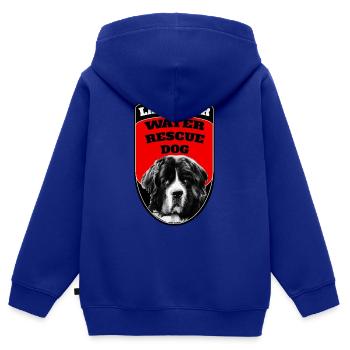 LANDSEER RETTUNGSHUND, WASSERRETTUNGSHUND - Kinder Premium Organic Zip Hoodie - Royalblau - Hinten - AI Model Kid Male (0cm)