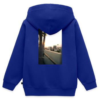 Bangkok - Kinder Premium Organic Zip Hoodie - Royalblau - Hinten - AI Model Kid Male (0cm)