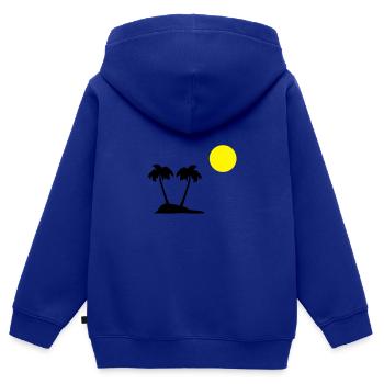 palmen - Kinder Premium Organic Zip Hoodie - Royalblau - Hinten - AI Model Kid Male (0cm)