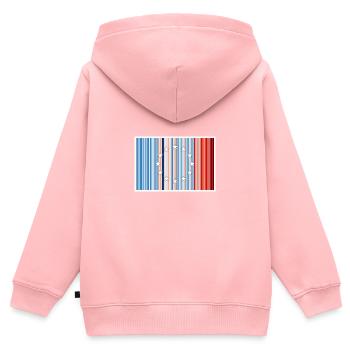Europa Warming Stripes - Kinder Premium Organic Zip Hoodie - Rosa - Hinten - AI Model Kid Female (0cm)