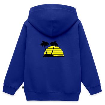 palmen - Kinder Premium Organic Zip Hoodie - Royalblau - Hinten - AI Model Kid Male (0cm)