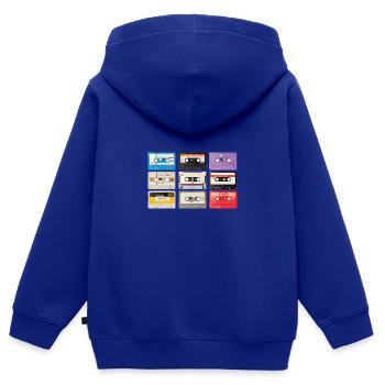 Vintage Stereo Casette Shirt BASF CHROMA Tape - Kinder Premium Organic Zip Hoodie - Royalblau - Hinten - AI Model Kid Male (0cm)