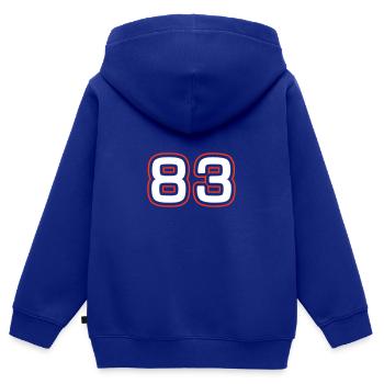 83 Number Symbol - Kids Premium Organic Zip-up Hoodie - royal blue - Back - AI Model Kid Male (0cm)