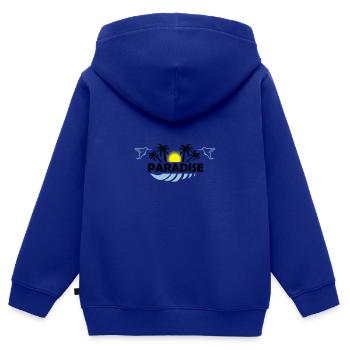 paradise 02 - Kids Premium Organic Zip-up Hoodie - royal blue - Back - AI Model Kid Male (0cm)