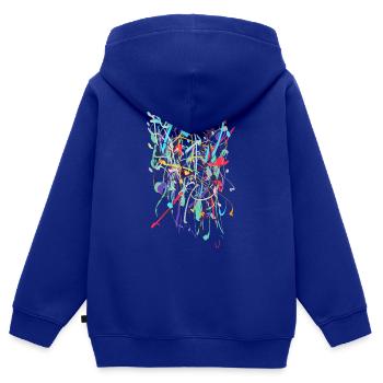 abstrakt - Kinder Premium Organic Zip Hoodie - Royalblau - Hinten - AI Model Kid Male (0cm)