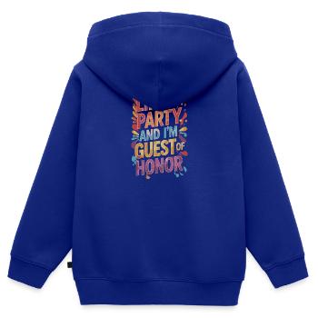 Leben ist eine Party – Gast des Abends - Kinder Premium Organic Zip Hoodie - Royalblau - Hinten - AI Model Kid Male (0cm)