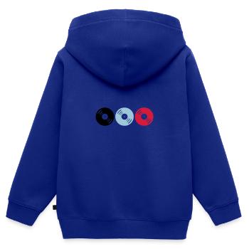 schallplatten 02 - Kinder Premium Organic Zip Hoodie - Royalblau - Hinten - AI Model Kid Male (0cm)