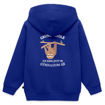 Kinder Grundschule Abschluss Geschenk Gymnasium - Kinder Premium Organic Zip Hoodie - Royalblau - Hinten - AI Model Kid Male (0cm)