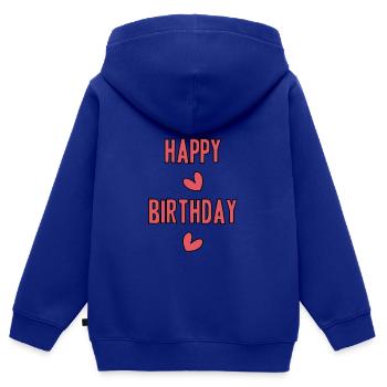 ALLES GUTE ZUM GEBURTSTAG. ALLES GUTE ZUM GEBURTSTAG. JAHRESTAG. - Kinder Premium Organic Zip Hoodie - Royalblau - Hinten - AI Model Kid Male (0cm)