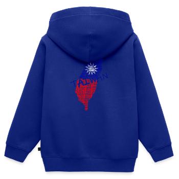 Taiwan - Kinder Premium Organic Zip Hoodie - Royalblau - Hinten - AI Model Kid Male (0cm)