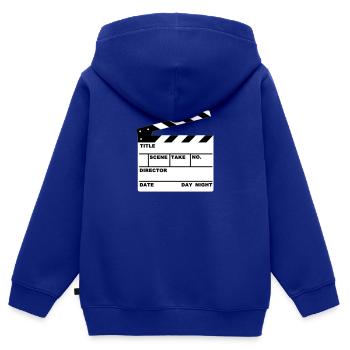 Klappe - clapperboard - Kinder Premium Organic Zip Hoodie - Royalblau - Hinten - AI Model Kid Male (0cm)