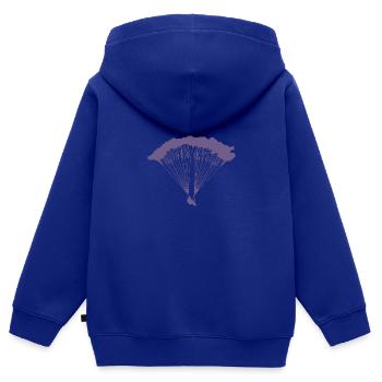 Parachutiste en silhouette nuageuse - Sweat Premium à capuche zippé enfant bio - bleu roi - Dos - AI Model Kid Male (0cm)