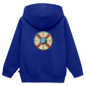 Wikinger Schild - Kinder Premium Organic Zip Hoodie - Royalblau - Hinten - AI Model Kid Male (0cm)
