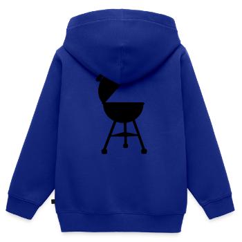 Grill - Kinder Premium Organic Zip Hoodie - Royalblau - Hinten - AI Model Kid Male (0cm)