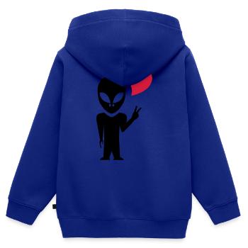 alien_love - Kinder Premium Organic Zip Hoodie - Royalblau - Hinten - AI Model Kid Male (0cm)