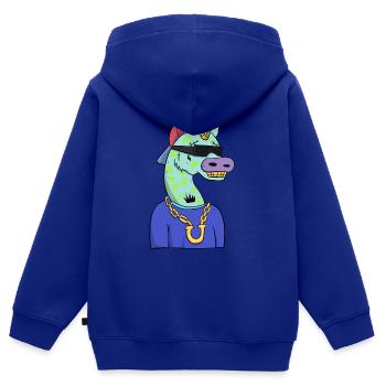 Gangster Einhorn Unicorn - Kinder Premium Organic Zip Hoodie - Royalblau - Hinten - AI Model Kid Male (0cm)