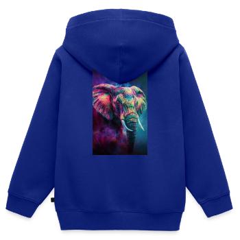 Elefanten Portrait - Kinder Premium Organic Zip Hoodie - Royalblau - Hinten - AI Model Kid Male (0cm)