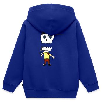 EmptyJuice SkullHeart - Kinder Premium Organic Zip Hoodie - Royalblau - Hinten - AI Model Kid Male (0cm)