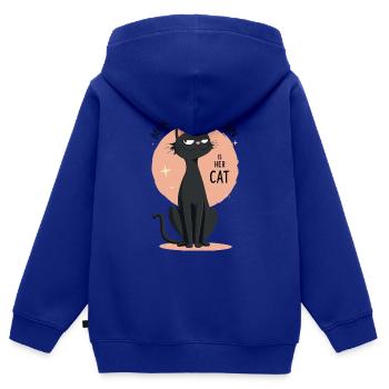 Derrière une femme forte - Sweat Premium à capuche zippé enfant bio - bleu roi - Dos - AI Model Kid Male (0cm)