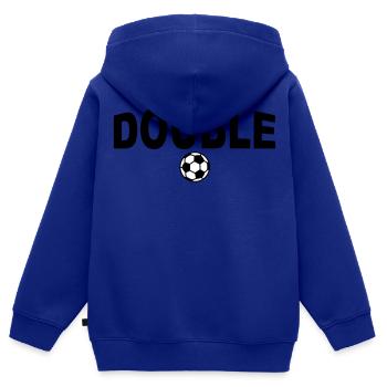 15 Double Bayern Fussball 2c Fußball - Kinder Premium Organic Zip Hoodie - Royalblau - Hinten - AI Model Kid Male (0cm)