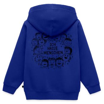 Ich hasse Menschen - Kinder Premium Organic Zip Hoodie - Royalblau - Hinten - AI Model Kid Male (0cm)