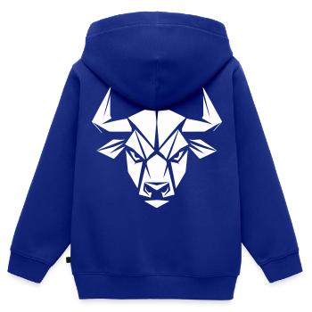 Bulle böser Blick Polygon - Kinder Premium Organic Zip Hoodie - Royalblau - Hinten - AI Model Kid Male (0cm)