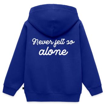Ich habe mich noch nie so einsam gefühlt - Kinder Premium Organic Zip Hoodie - Royalblau - Hinten - AI Model Kid Male (0cm)