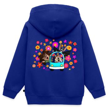 Hippie trio - Kids Premium Organic Zip-up Hoodie - royal blue - Back - AI Model Kid Male (0cm)