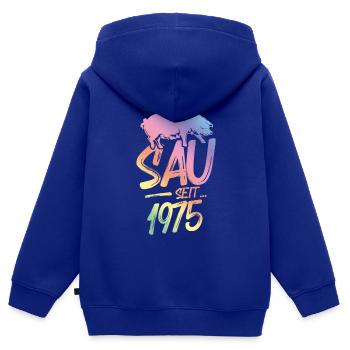 1975 Geile Sau - Kinder Premium Organic Zip Hoodie - Royalblau - Hinten - AI Model Kid Male (0cm)