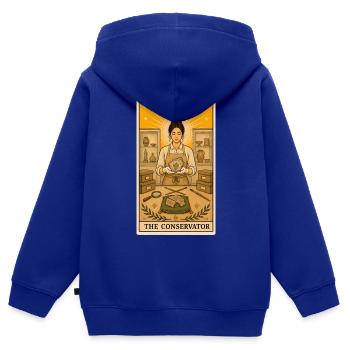 Konservatorin | Restaurierung Museum Tarot - Kinder Premium Organic Zip Hoodie - Royalblau - Hinten - AI Model Kid Male (0cm)