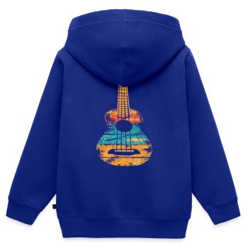 Ukulele Retro Style - Kinder Premium Organic Zip Hoodie - Royalblau - Hinten - AI Model Kid Male (0cm)