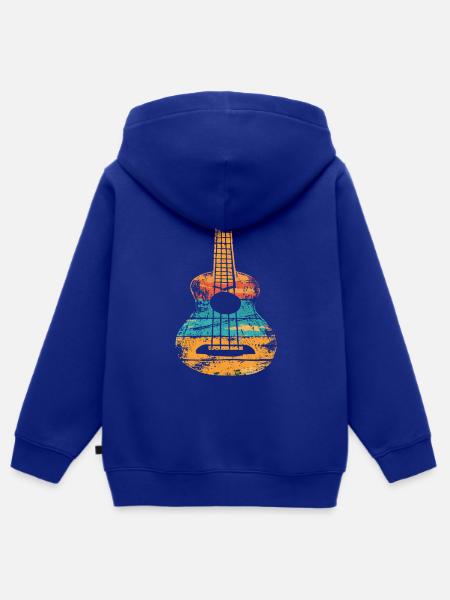 Ukulele Retro Style - Kinder Premium Organic Zip Hoodie - Royalblau