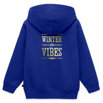 Winter Vibes - Kinder Premium Organic Zip Hoodie - Royalblau - Hinten - AI Model Kid Male (0cm)