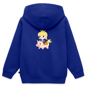 Prinzessin Schwein Märchen - Kinder Premium Organic Zip Hoodie - Royalblau - Hinten - AI Model Kid Male (0cm)