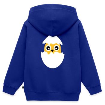 Küken im Ei - Kinder Premium Organic Zip Hoodie - Royalblau - Hinten - AI Model Kid Male (0cm)