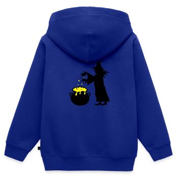 sorcière - Sweat Premium à capuche zippé enfant bio - bleu roi - Dos - AI Model Kid Male (0cm)