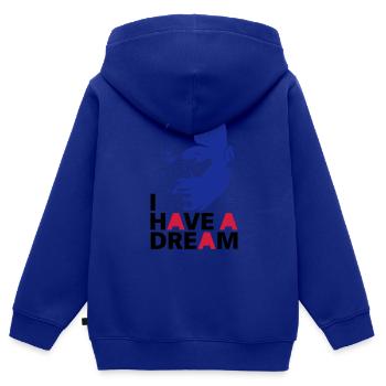MARTIN LUTHER KING - Kinder Premium Organic Zip Hoodie - Royalblau - Hinten - AI Model Kid Male (0cm)