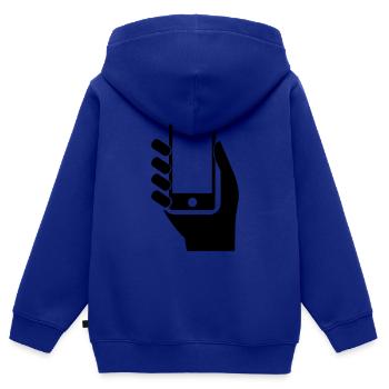 mobil_phone_01 - Kinder Premium Organic Zip Hoodie - Royalblau - Hinten - AI Model Kid Male (0cm)