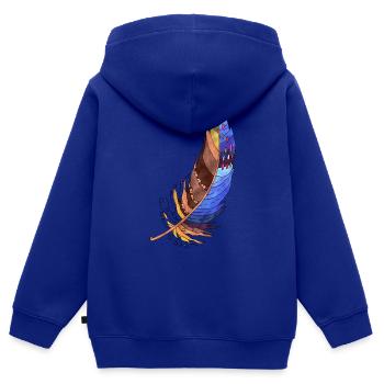 Plume - Sweat Premium à capuche zippé enfant bio - bleu roi - Dos - AI Model Kid Male (0cm)