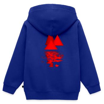 rote Kegel - Kinder Premium Organic Zip Hoodie - Royalblau - Hinten - AI Model Kid Male (0cm)