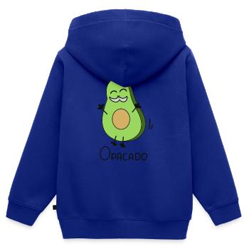 Opacado - Opa Avocado Familien fotoshooting - Kinder Premium Organic Zip Hoodie - Royalblau - Hinten - AI Model Kid Male (0cm)