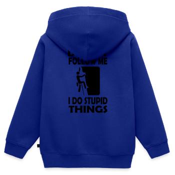 climbing - Kinder Premium Organic Zip Hoodie - Royalblau - Hinten - AI Model Kid Male (0cm)